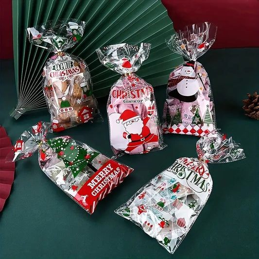 50pcs Christmas Party Candy Bags with Ties