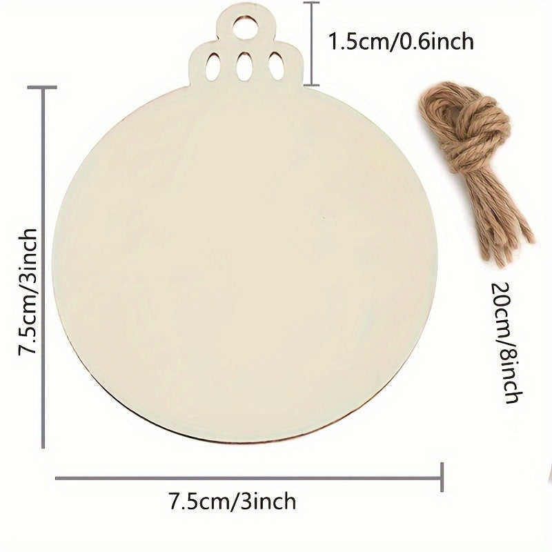 10pcs Unfinished Wood Slices Round Blank Wood Slices DIY Crafts
