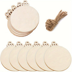 10pcs Unfinished Wood Slices Round Blank Wood Slices DIY Crafts