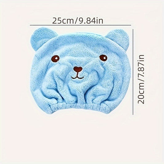 Cartoon Microfiber Hair Drying Towel - Quick Drying for Curly Long Thick Hair