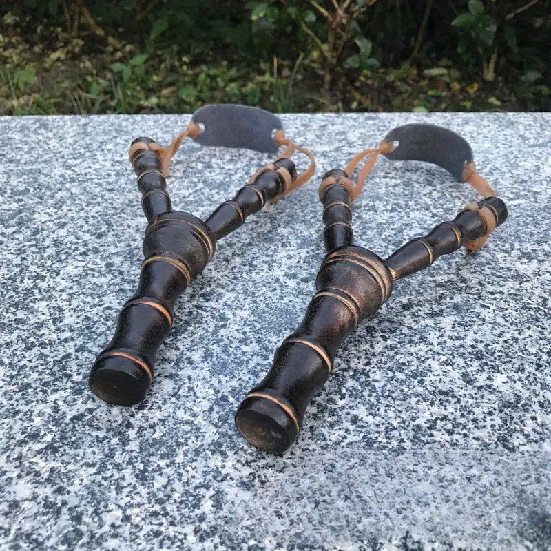 2pcs Bamboo Wooden Slingshot Toy for Outdoor Play