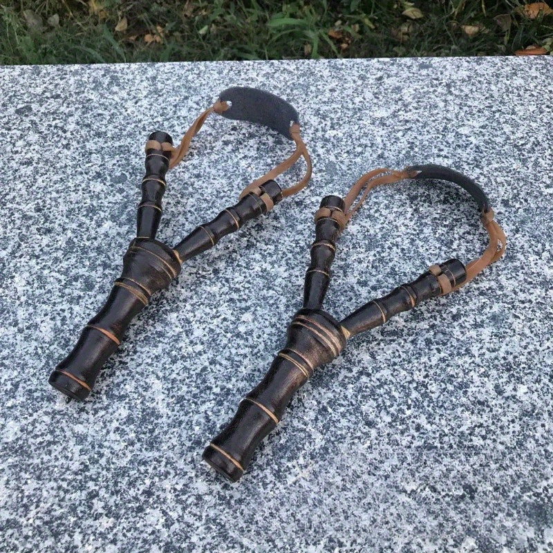 2pcs Bamboo Wooden Slingshot Toy for Outdoor Play
