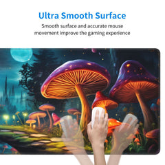 Mushroom And Moon Large Mouse Pad XL Keyboard Mat Non Slip Rubber Base