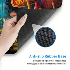 Mushroom And Moon Large Mouse Pad XL Keyboard Mat Non Slip Rubber Base