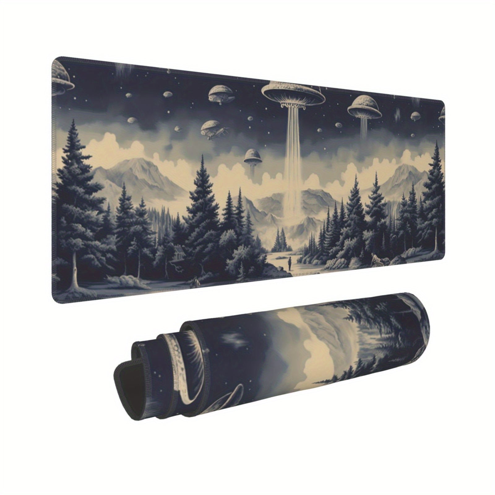 Funny Spaceship Large Mouse Pad XL Keyboard Mat
