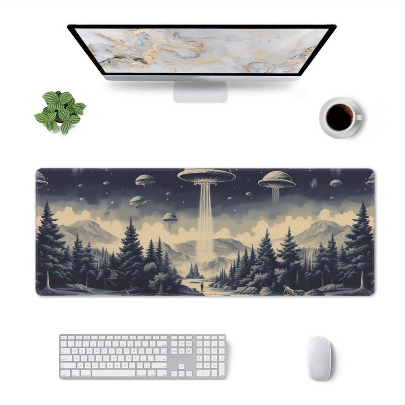 Funny Spaceship Large Mouse Pad XL Keyboard Mat