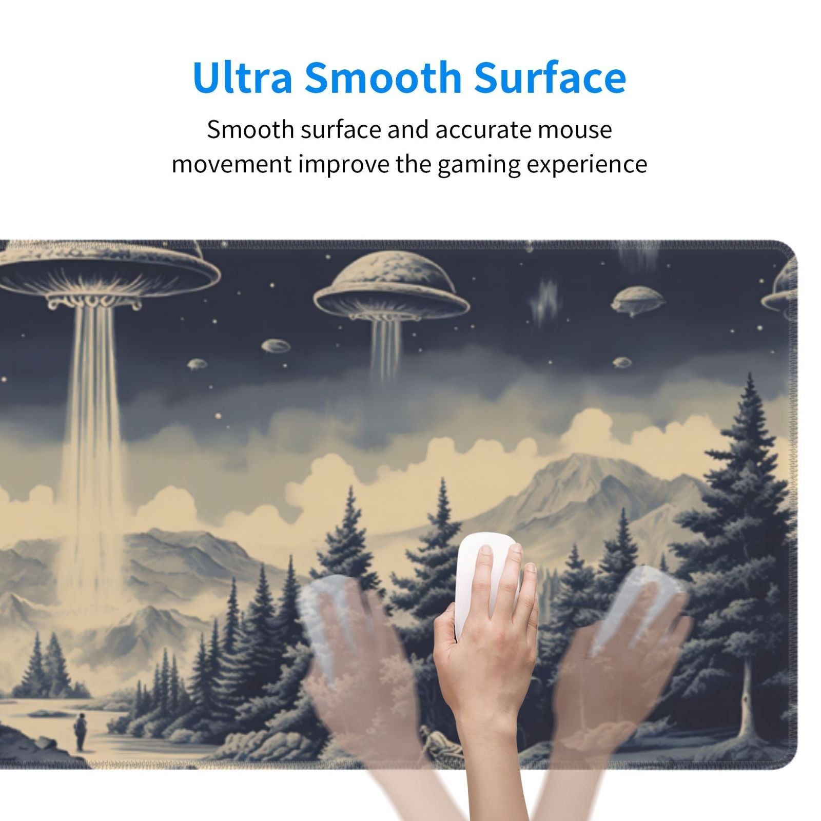 Funny Spaceship Large Mouse Pad XL Keyboard Mat