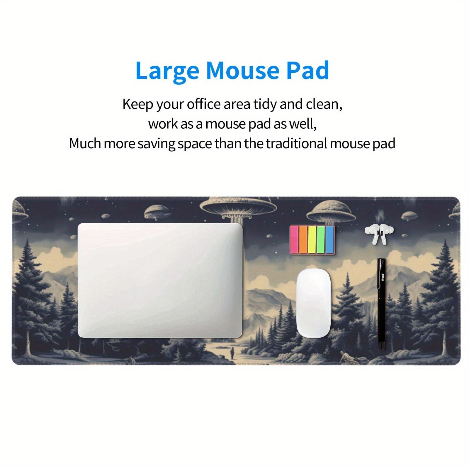 Funny Spaceship Large Mouse Pad XL Keyboard Mat