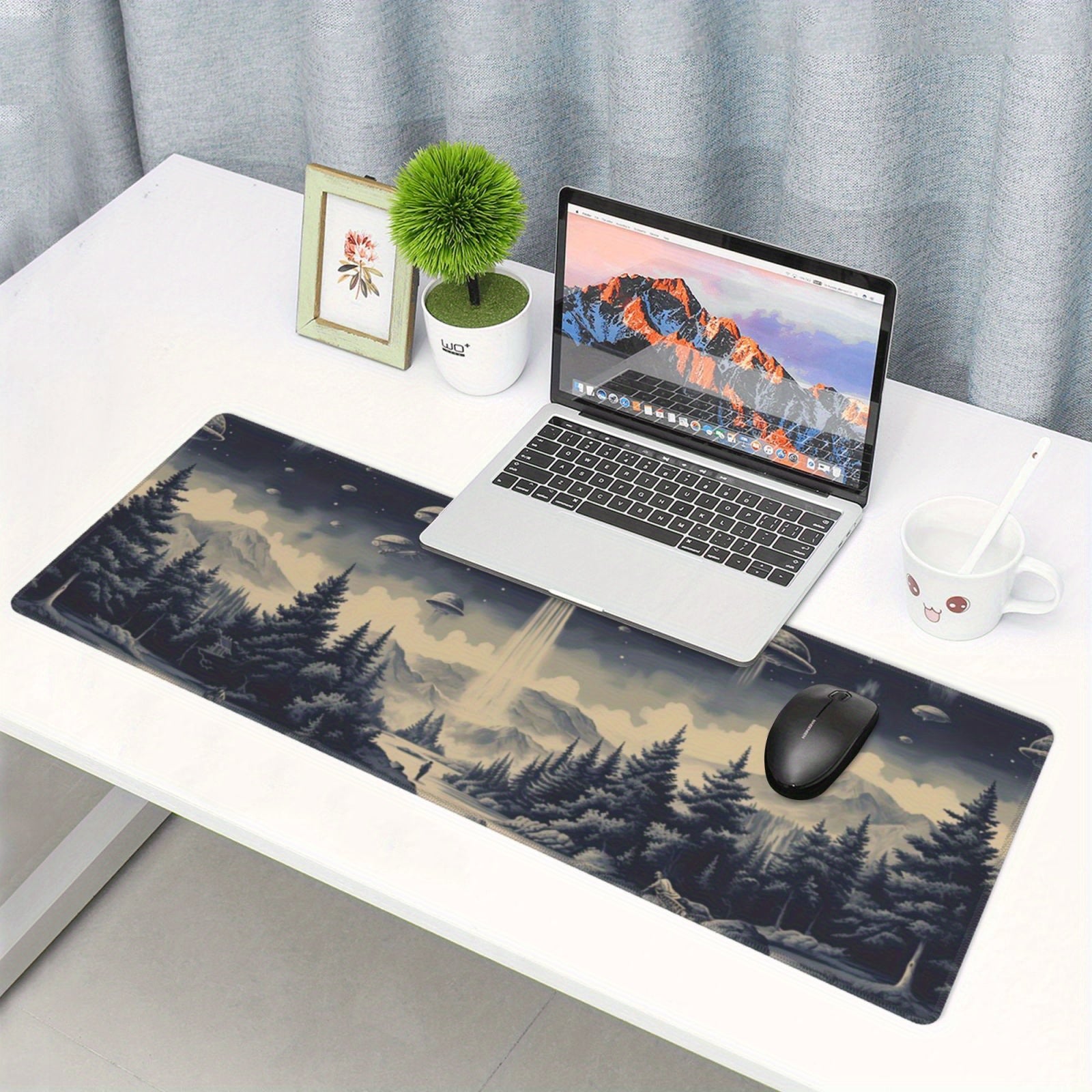 Funny Spaceship Large Mouse Pad XL Keyboard Mat