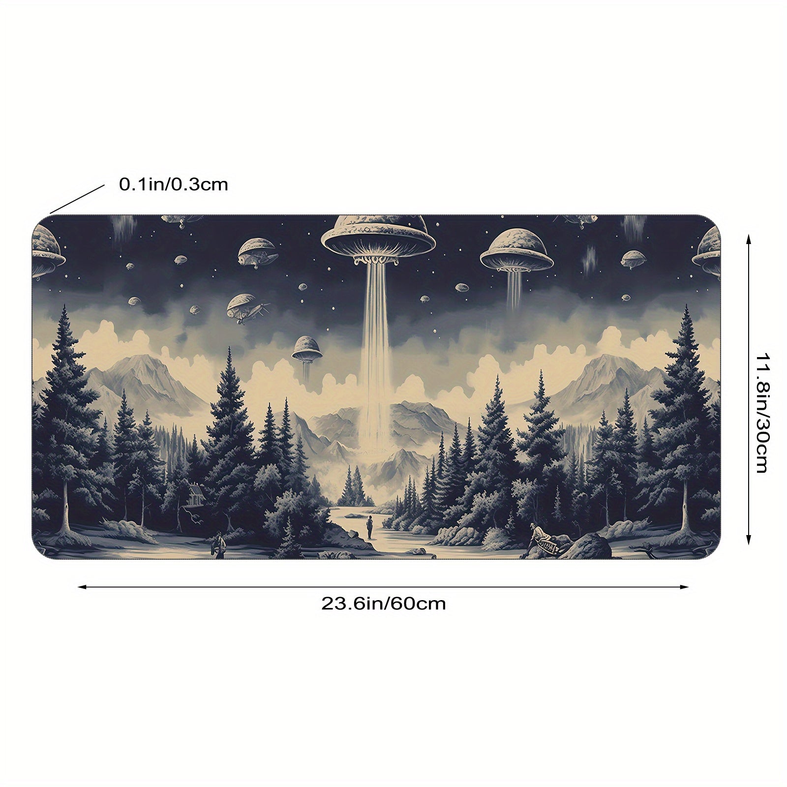 Funny Spaceship Large Mouse Pad XL Keyboard Mat