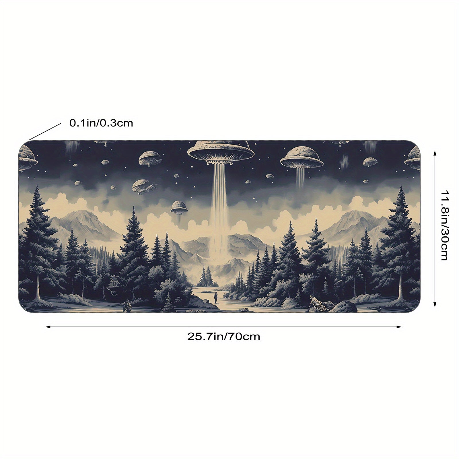 Funny Spaceship Large Mouse Pad XL Keyboard Mat