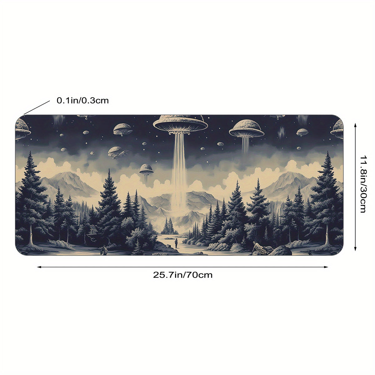 Funny Spaceship Large Mouse Pad XL Keyboard Mat