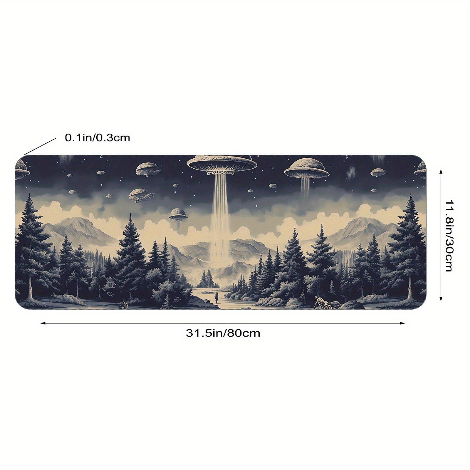 Funny Spaceship Large Mouse Pad XL Keyboard Mat
