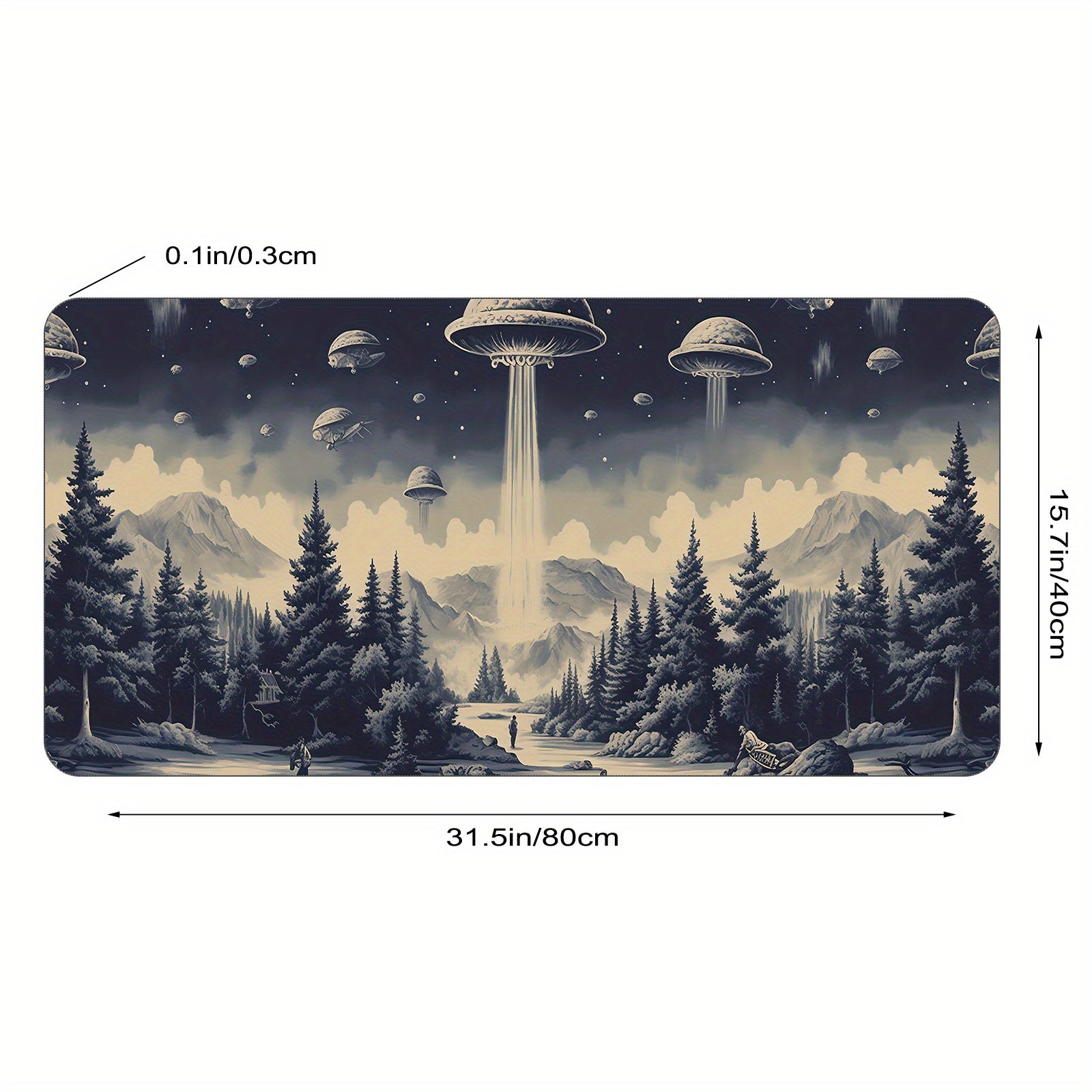 Funny Spaceship Large Mouse Pad XL Keyboard Mat