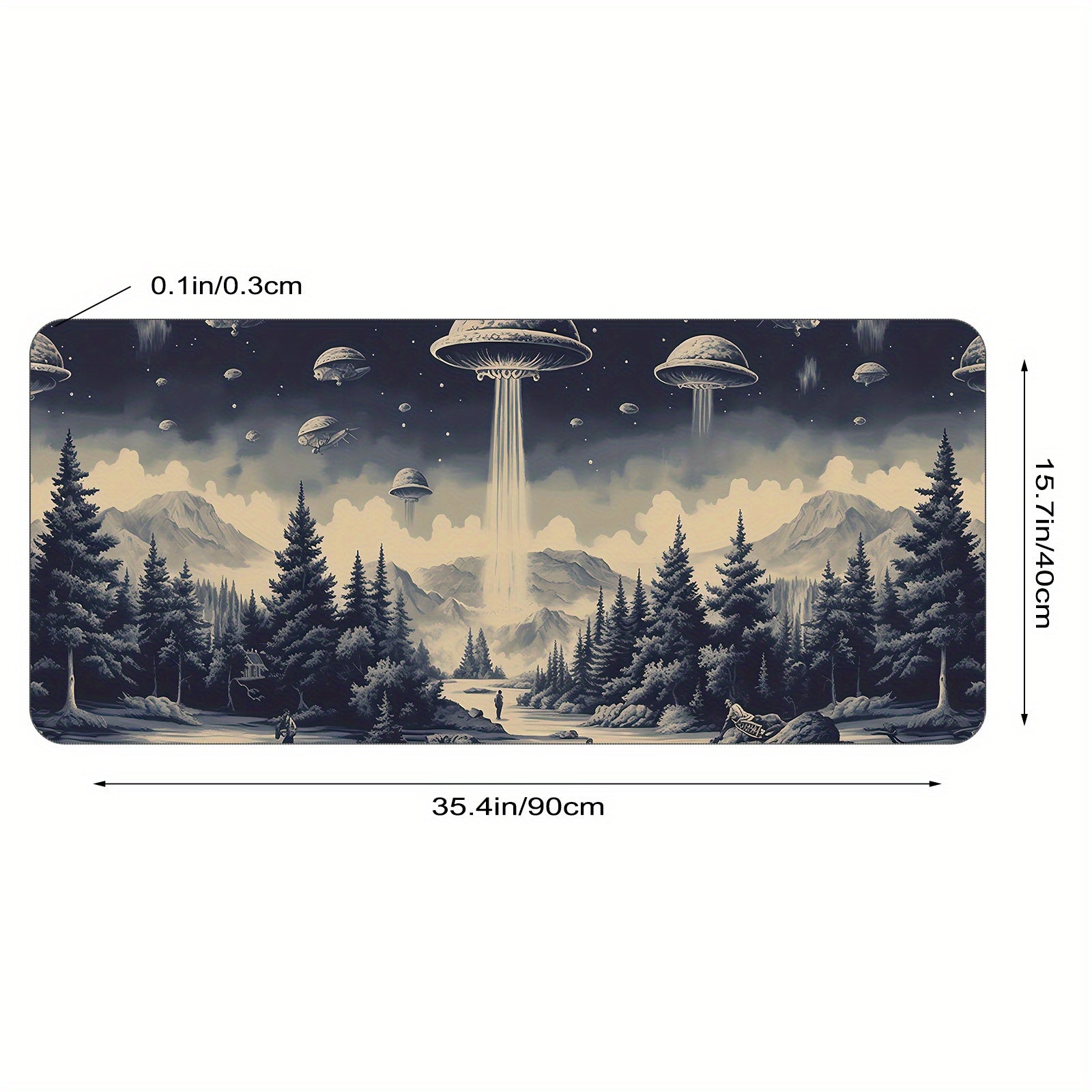 Funny Spaceship Large Mouse Pad XL Keyboard Mat