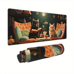 Funny Cat Large Mouse Pad Extended Desk Pad XL Keyboard Mat