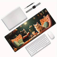 Funny Cat Large Mouse Pad Extended Desk Pad XL Keyboard Mat