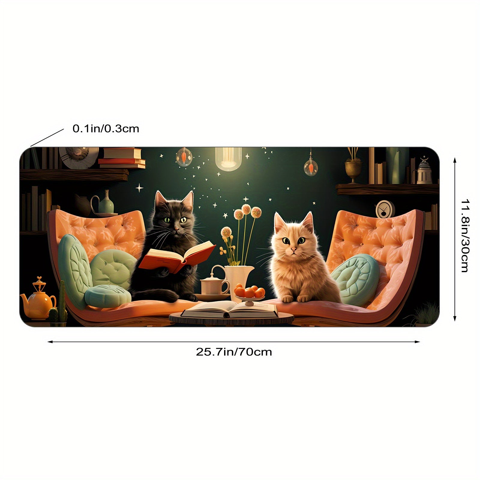 Funny Cat Large Mouse Pad Extended Desk Pad XL Keyboard Mat