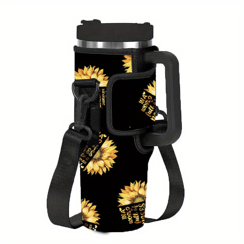 Water Cup Cover w/ Transparent Touch Screen Pocket & Strap for 1200ml 40oz Cup