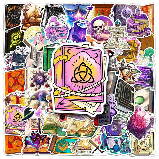 50pcs Witch Magic Book Cartoon Waterproof Stickers DIY Motorcycle Laptop Hel