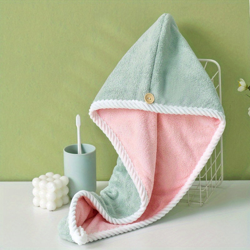 2pcs Microfiber Hair Towel Quick Drying 10x24 Inches