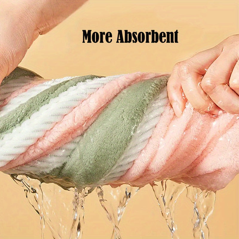 2pcs Microfiber Hair Towel Quick Drying 10x24 Inches