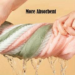 2pcs Microfiber Hair Towel Quick Drying 10x24 Inches