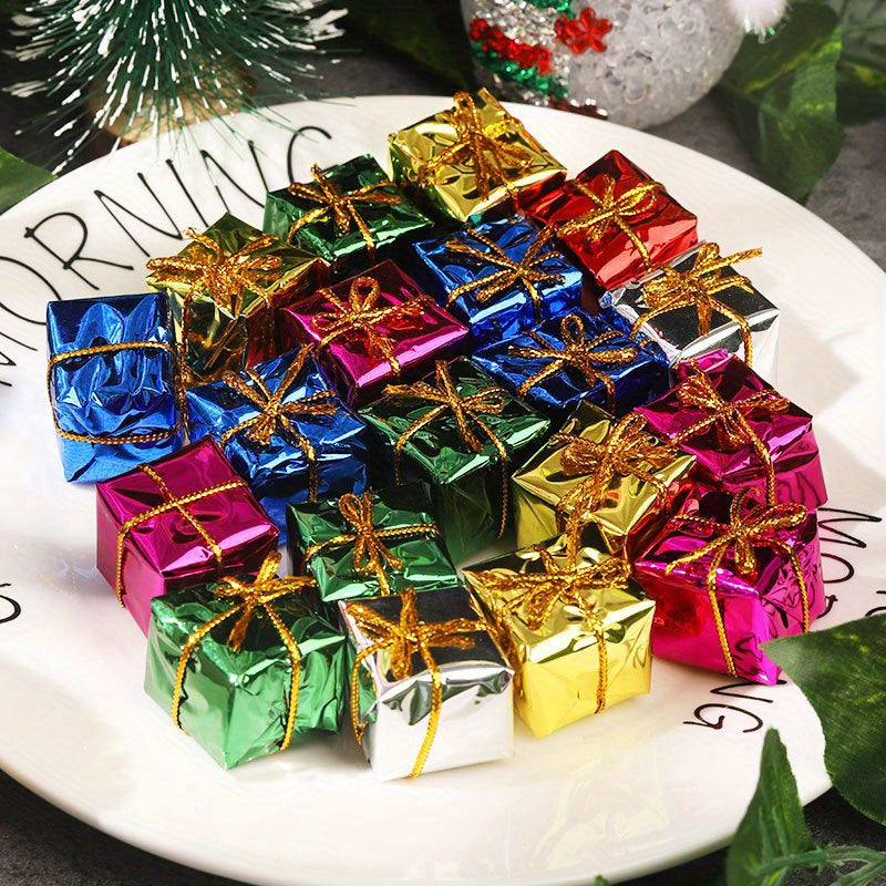 6PCS Mini Gift Boxes Christmas Decorations Foam Present Box Xmas Tree Hanging