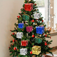 6PCS Mini Gift Boxes Christmas Decorations Foam Present Box Xmas Tree Hanging