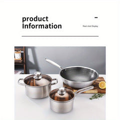 3pc Stainless Steel Cookware Set for Home & Outdoor