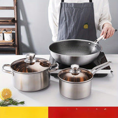 3pc Stainless Steel Cookware Set for Home & Outdoor
