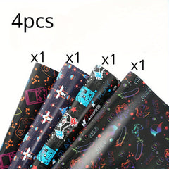 4pcs Christmas Wrapping Paper Sport Graffiti Birthday Lightning Basketball Footb