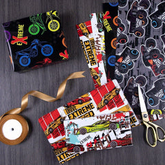 4pcs Christmas Wrapping Paper Sport Graffiti Birthday Lightning Basketball Footb