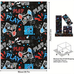 4pcs Christmas Wrapping Paper Sport Graffiti Birthday Lightning Basketball Footb