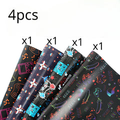 4pcs Christmas Wrapping Paper Sport Graffiti Birthday Lightning Basketball Footb