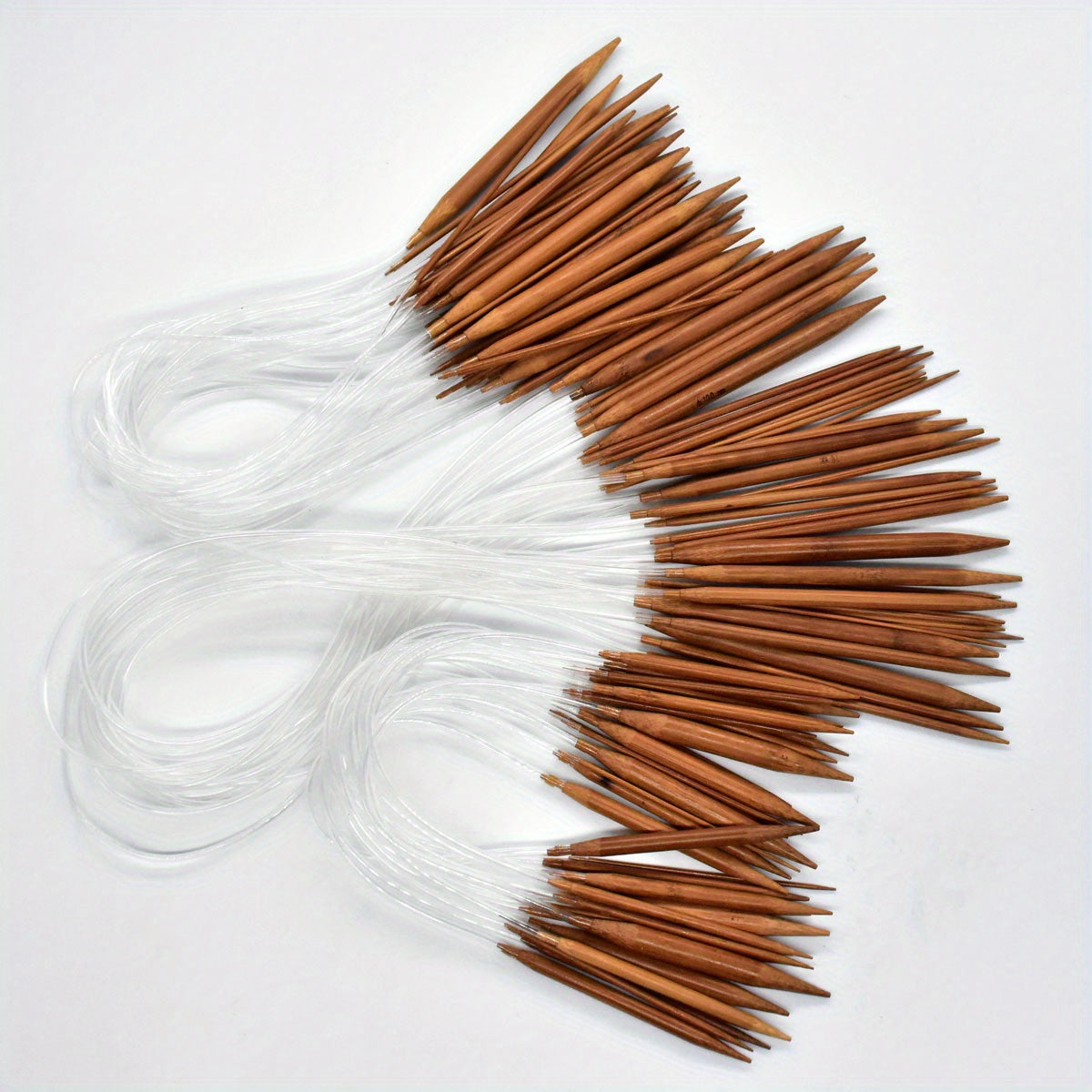 18pcs Bamboo Circular Needles Crochet Hooks Set 2-10MM Smooth Sewing Tools