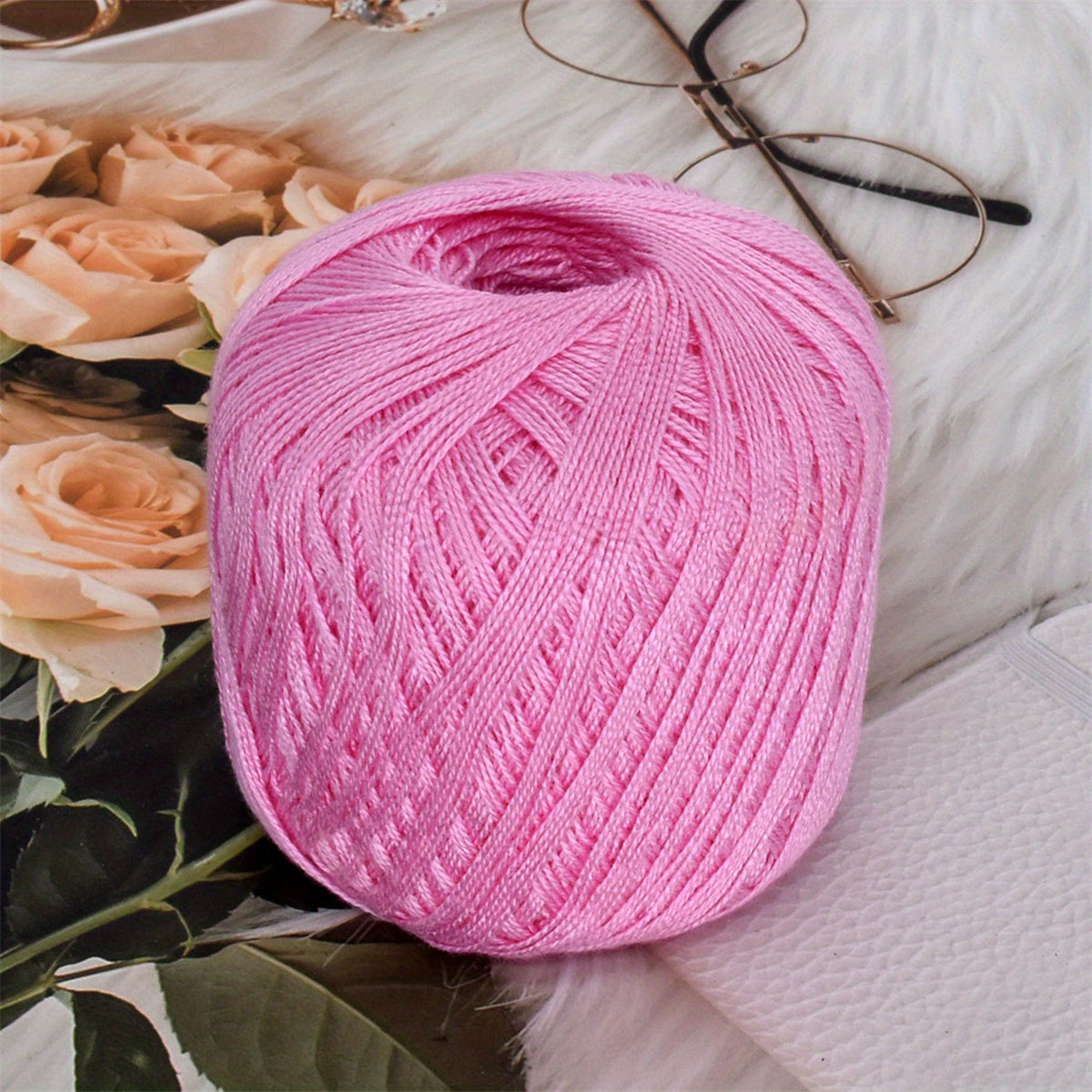 5pcs Crochet Silky Cotton Lace Yarn DIY No 8 Pearl Linen Bright Silk