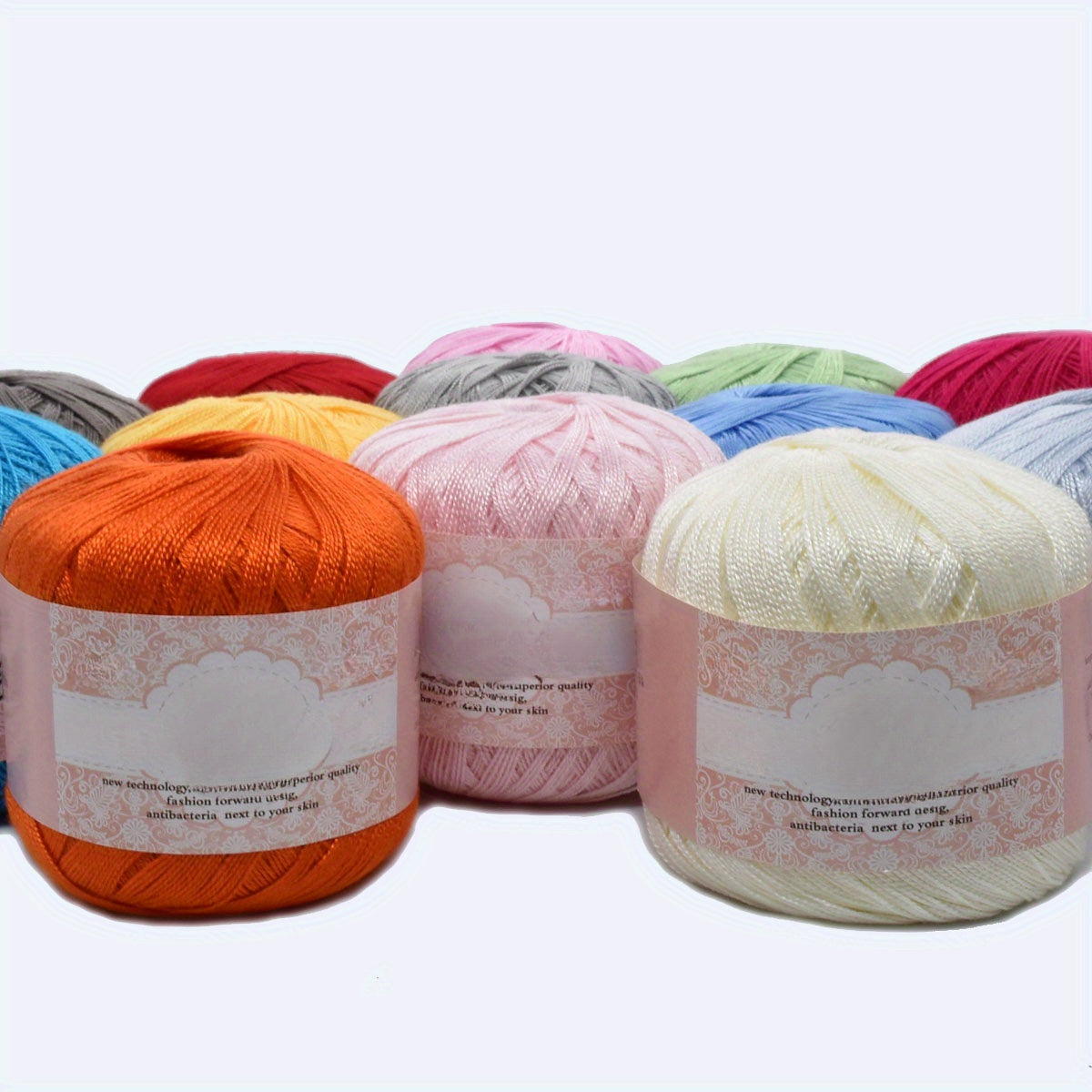 5pcs Crochet Silky Cotton Lace Yarn DIY No 8 Pearl Linen Bright Silk