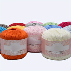 5pcs Crochet Silky Cotton Lace Yarn DIY No 8 Pearl Linen Bright Silk