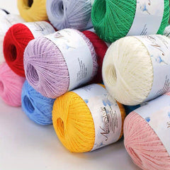 5pcs Crochet Silky Cotton Lace Yarn DIY No 8 Pearl Linen Bright Silk