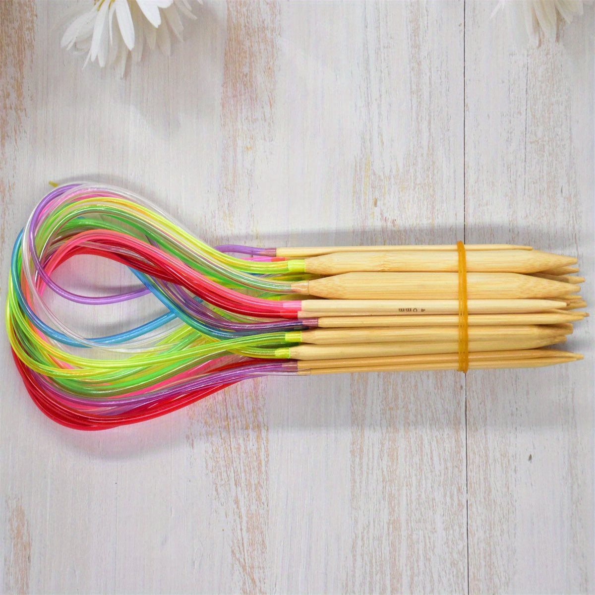 18pcs Circular Knitting Needles Bamboo Crochet Sewing Hooks Set