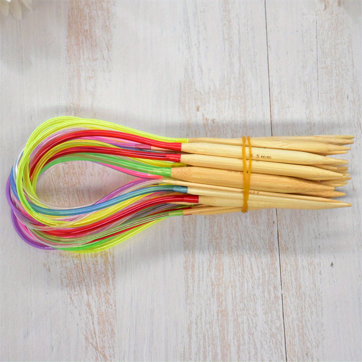 18pcs Circular Knitting Needles Bamboo Crochet Sewing Hooks Set