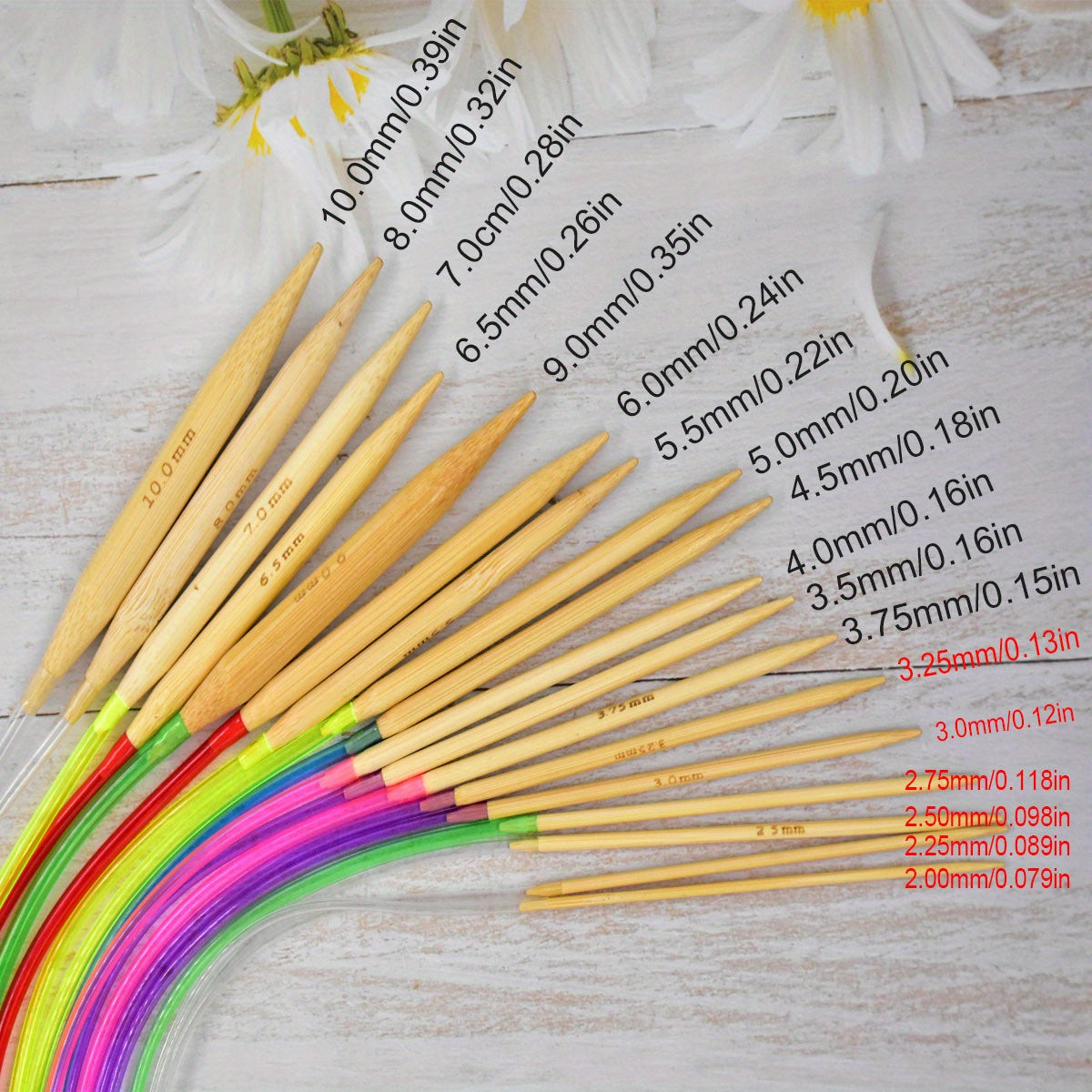18pcs Circular Knitting Needles Bamboo Crochet Sewing Hooks Set