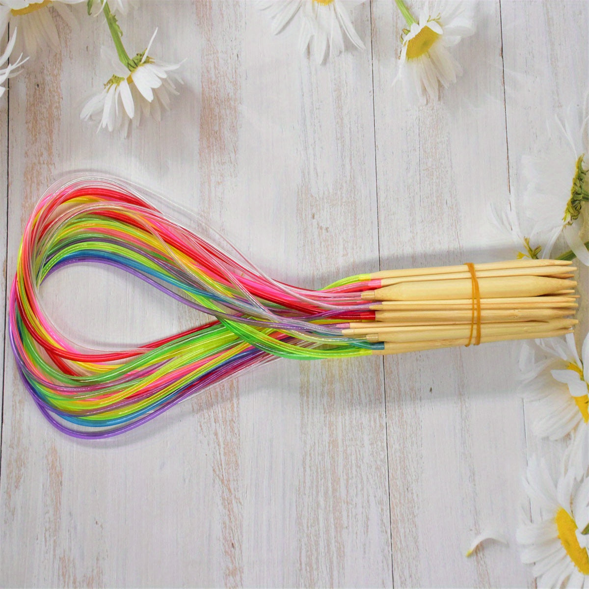 18pcs Circular Knitting Needles Bamboo Crochet Sewing Hooks Set