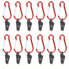 12pcs Windproof Tent Clamp with Carabiner Hook for Camping