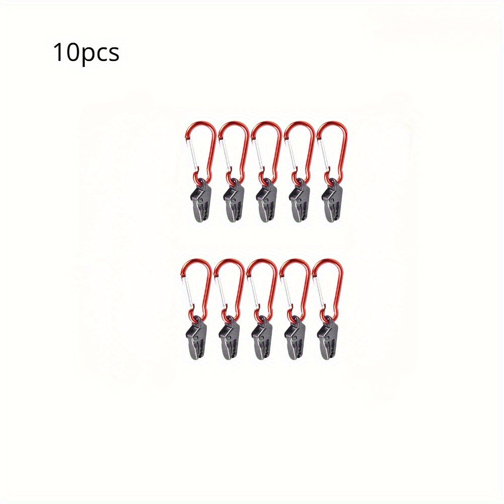12pcs Windproof Tent Clamp with Carabiner Hook for Camping