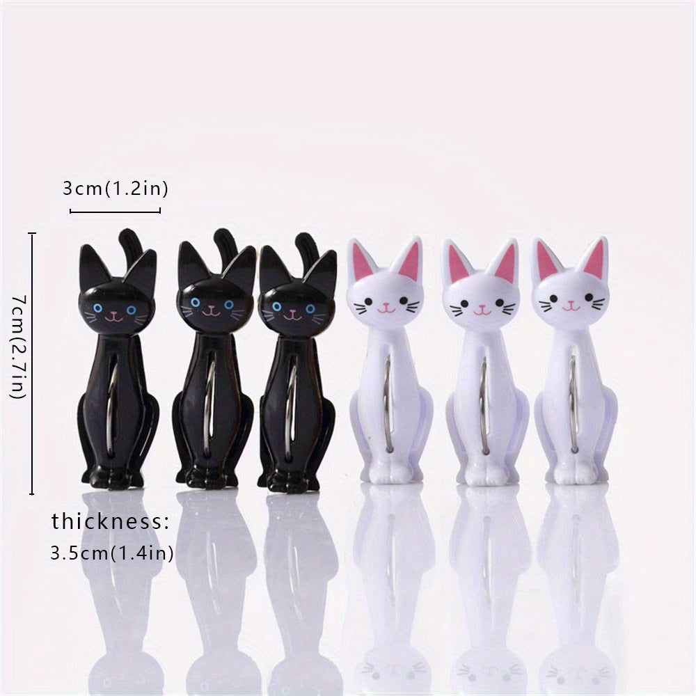 4pcs Cat Plastic Clips Folder Laundry Hanging Pins Strong Clothes Clip
