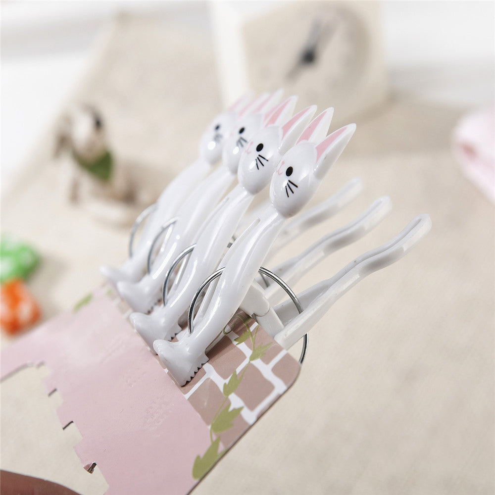 4pcs Cat Plastic Clips Folder Laundry Hanging Pins Strong Clothes Clip