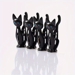 4pcs Cat Plastic Clips Folder Laundry Hanging Pins Strong Clothes Clip