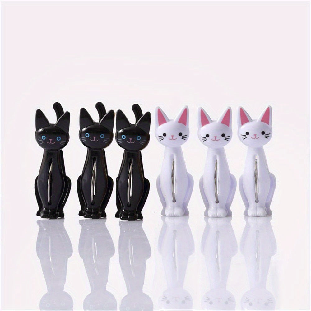 4pcs Cat Plastic Clips Folder Laundry Hanging Pins Strong Clothes Clip